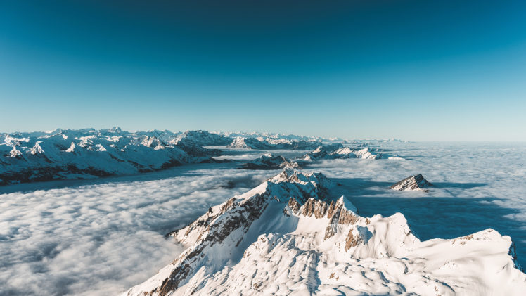 snow, Mountains, Clouds HD Wallpaper Desktop Background