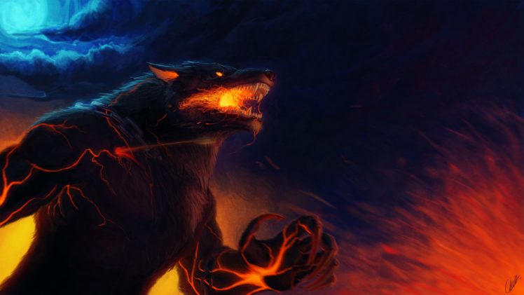 fantasy art, Artwork, Fenrir, Smite HD Wallpaper Desktop Background