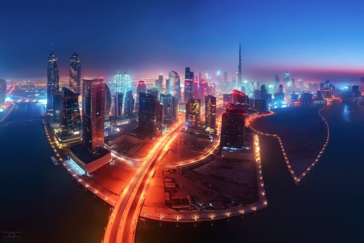 Dubai, Night, Cityscape HD Wallpaper Desktop Background