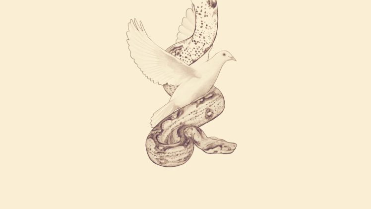 dove, Serpent, Mythology HD Wallpaper Desktop Background