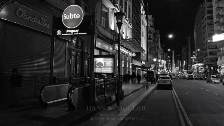 street, Subway, Buenos Aires, Monochrome HD Wallpaper Desktop Background