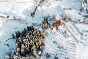 landscape, Winter, Aerial view