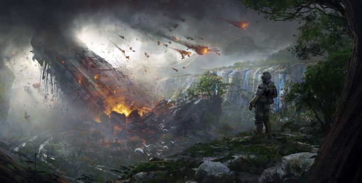 soldier, Video games, Titanfall 2, Spaceship, Artwork, Titanfall HD Wallpaper Desktop Background