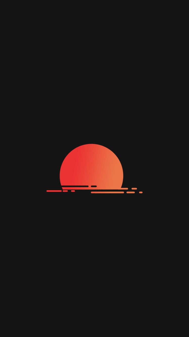 Black Background Minimalism Sunset Portrait Display Wallpapers