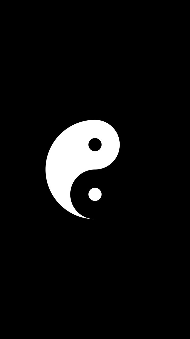 black background, Minimalism, Yin and Yang, Portrait display Wallpapers HD  / Desktop and Mobile Backgrounds