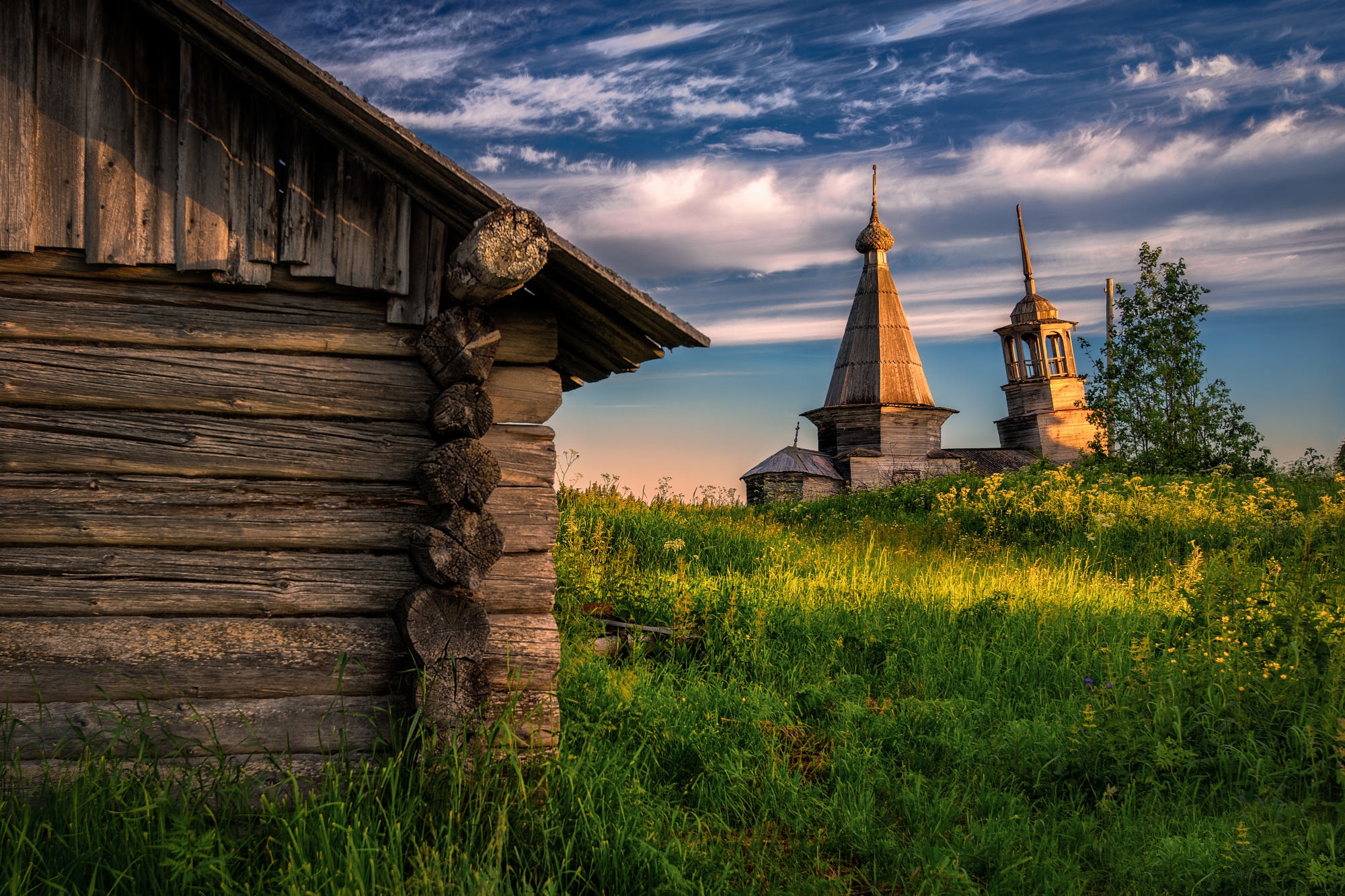 landscape, Russia, Wood, Grass, Sky, Clouds, Nature Wallpaper