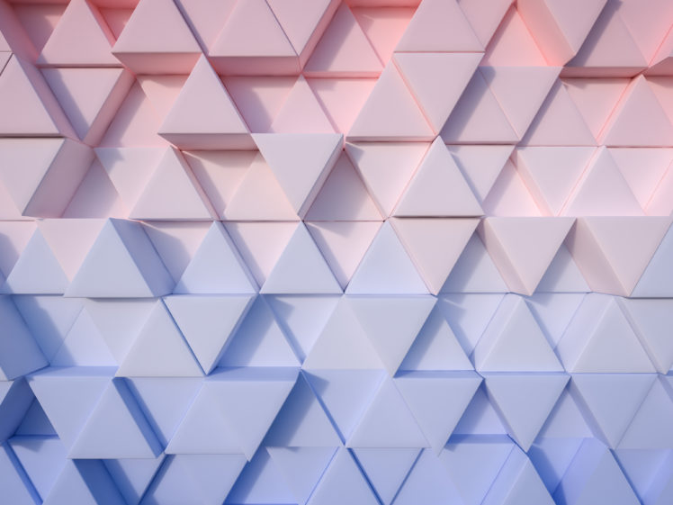 Serenity Blue And Rose Quartz  Abstract 3d Triangle Background HD Wallpaper Desktop Background