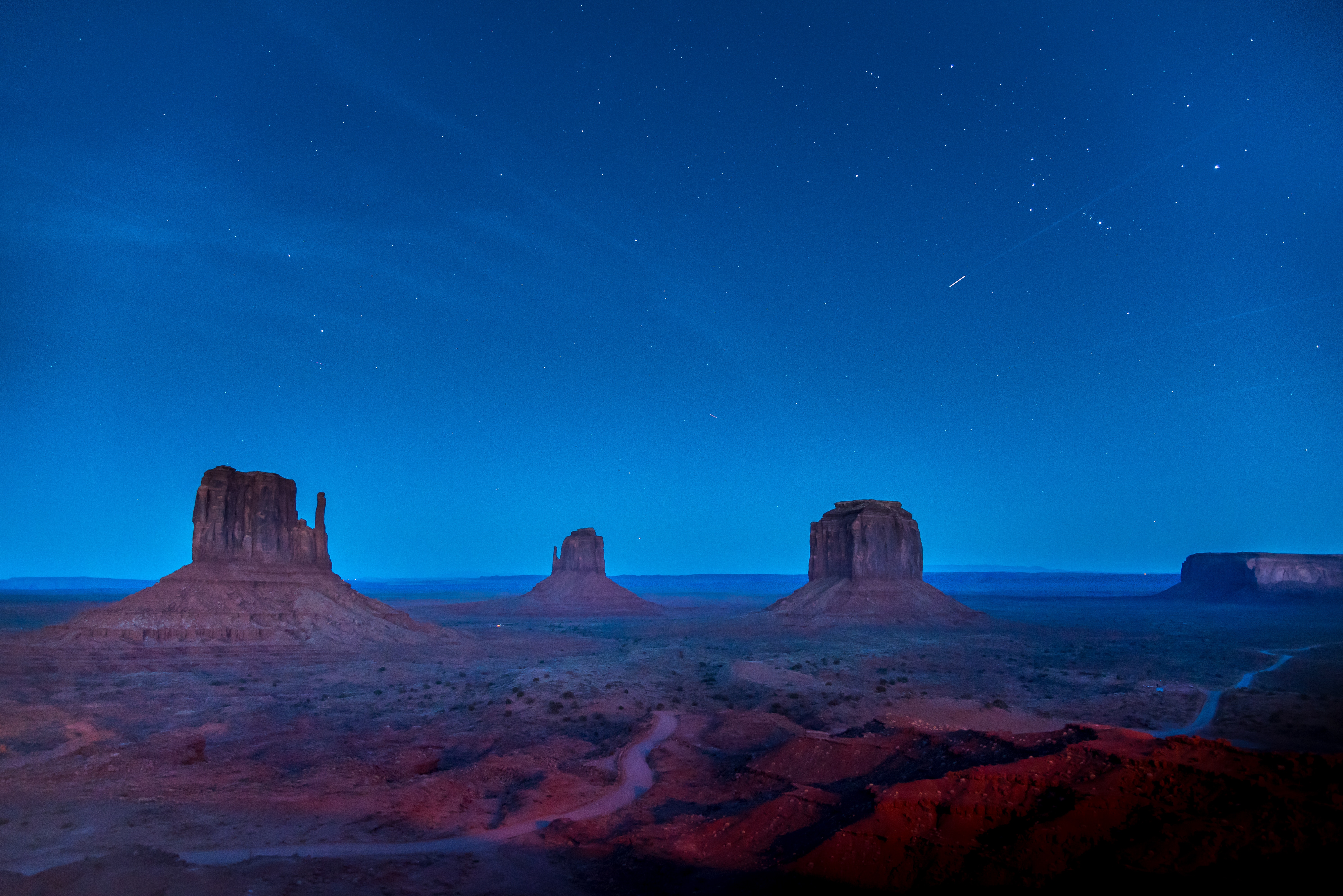 desert, Nature, Starry night, USA, Stars, Binary Starsystem Wallpaper