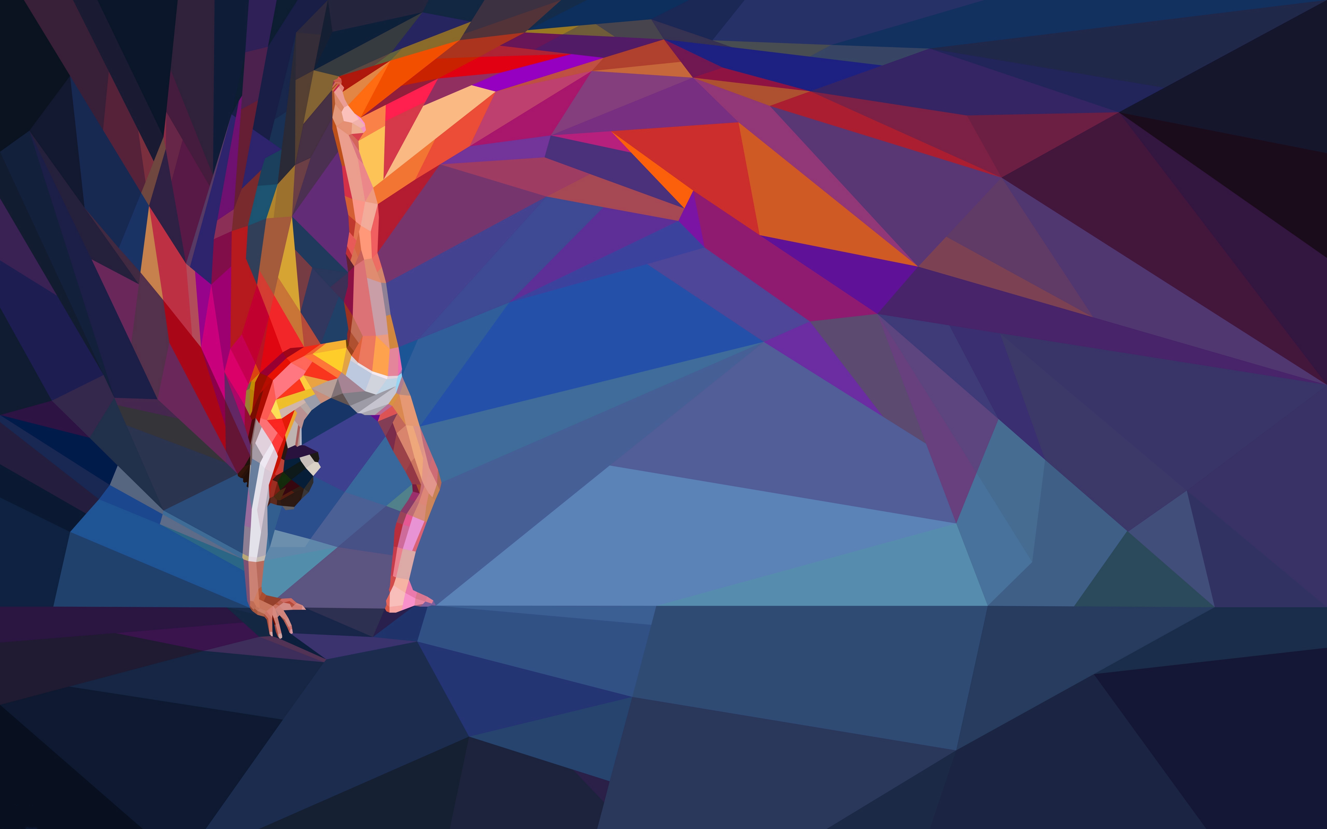 artwork, Painting, Digital art, Ballet, Low poly, Gymnastics Wallpaper