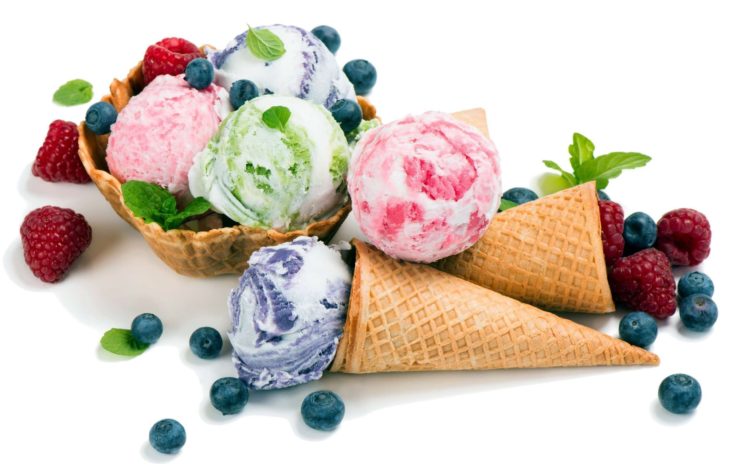 ice cream, Food, Fruit, Berries HD Wallpaper Desktop Background