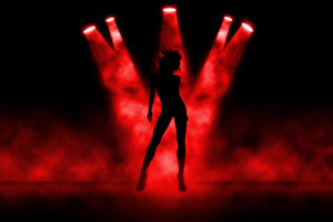 dancer, Women, Stages, Spotlights, Smoke, Red, Silhouette