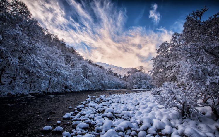nature, Blue, Snow, Trees, Landscape, Winter HD Wallpaper Desktop Background