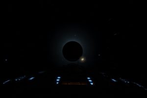 Elite: Dangerous, E:D, Space, Space Simulator, Type 10, Solar eclipse, Planet, Sun, Spaceship