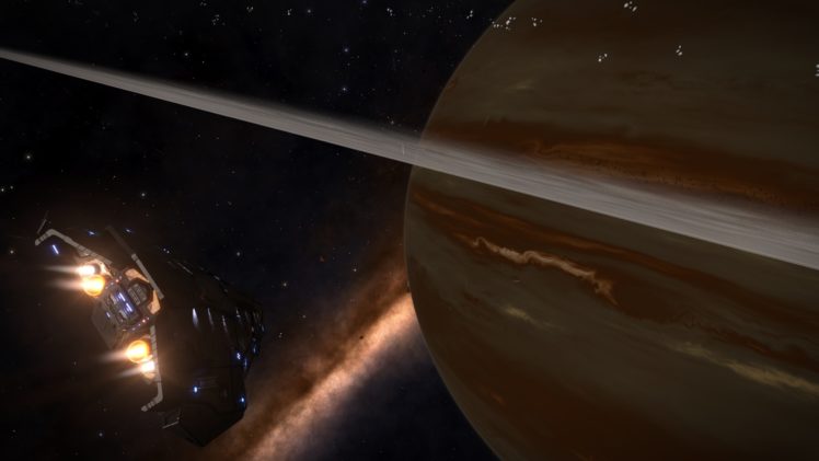 Elite: Dangerous, E:D, Space, Space Simulator, Python (E:D), Planetary rings, Gas giant HD Wallpaper Desktop Background