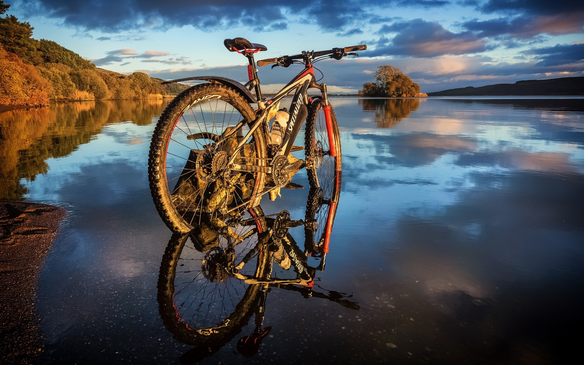 bicycle, Water, Landscape, Reflection, Nature Wallpaper