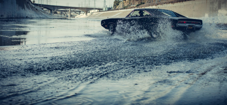 Dodge Charger, Car, Water, Drift, Black cars HD Wallpaper Desktop Background
