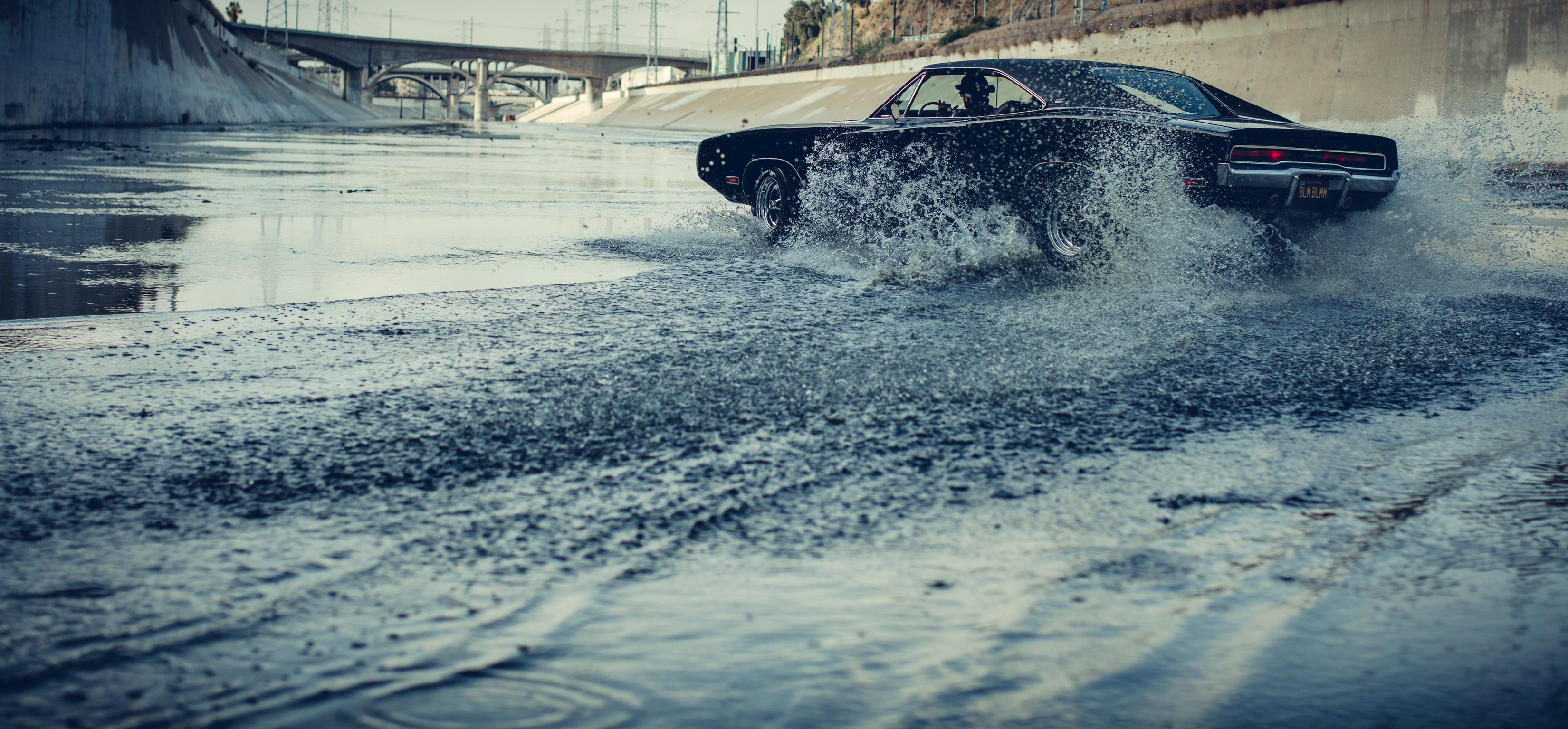 Dodge Charger, Car, Water, Drift, Black cars Wallpaper
