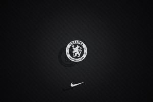 logo, Chelsea FC, Nike, Black background, Monochrome