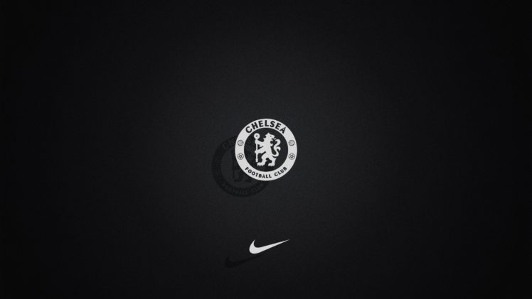 logo, Chelsea FC, Nike, Black background, Monochrome HD Wallpaper Desktop Background