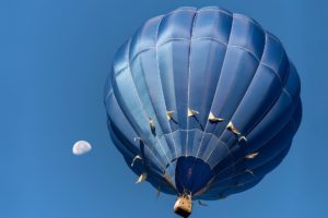Moon, Blue, Sky, Hot air balloons