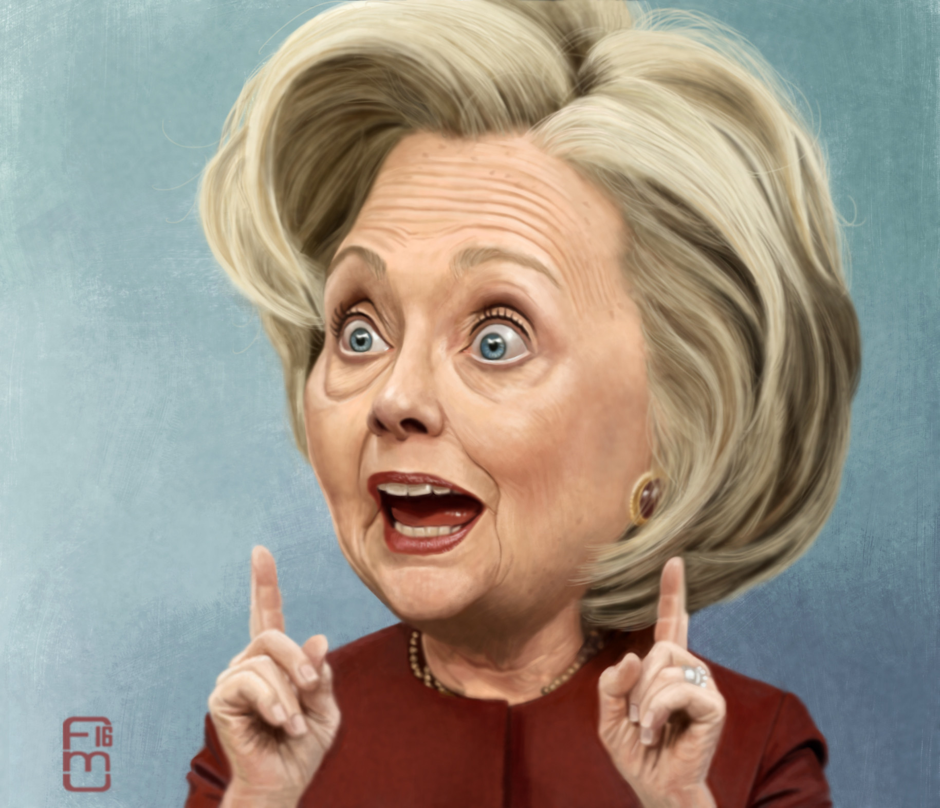Hilary Clinton, Face, Women, Deplorable, Buffoon, Caricature Wallpaper
