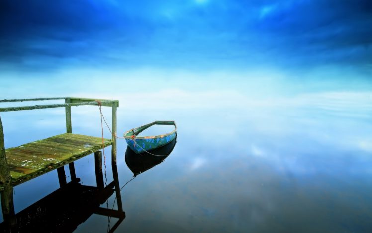 sea, Blue, Boat, Sky, Nature HD Wallpaper Desktop Background