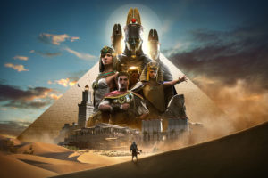 Julius Caesar, Cleopatra, Assassins Creed: Origins, Video games, Artwork, Assassins Creed, Egypt, Pyramids of Giza, Ubisoft, Bayek
