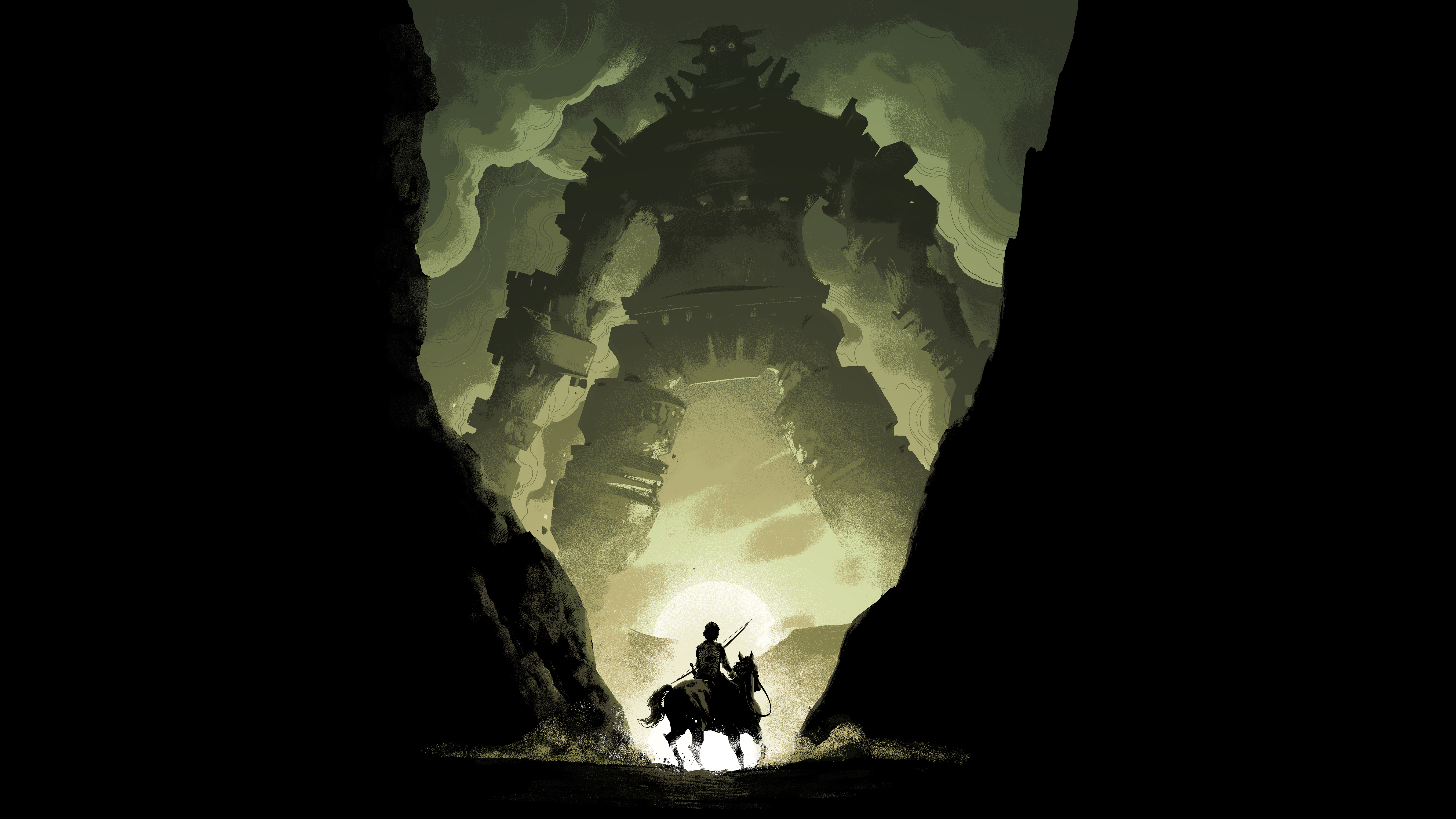 video games, Artwork, Shadow of the Colossus, Giant, Horse Wallpaper