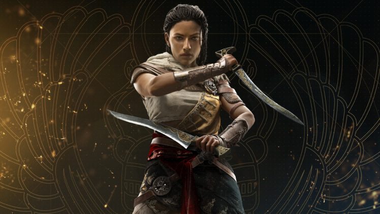 Assassins Creed: Origins, Video games, Artwork, Assassins Creed, Aya, Simple background, Ubisoft HD Wallpaper Desktop Background