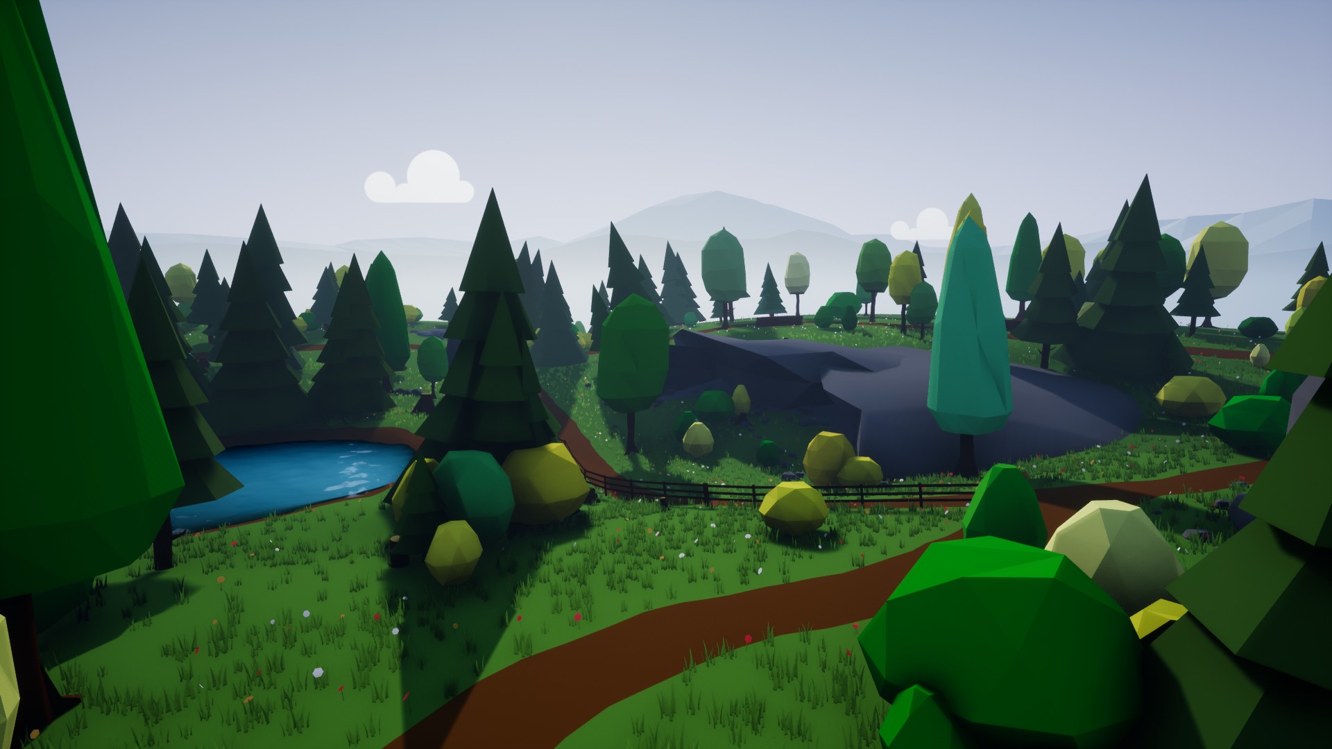 low poly, Unreal Engine 4, Environment, Nature, Forest ...