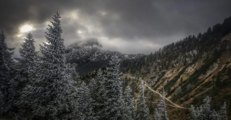 nature, Winter, Mountains, Landscape, Trees HD Wallpaper Desktop Background