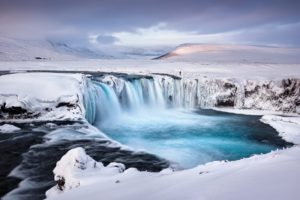 Iceland, Nature, Waterfall, Snow