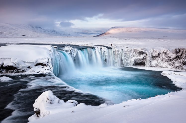 Iceland, Nature, Waterfall, Snow HD Wallpaper Desktop Background