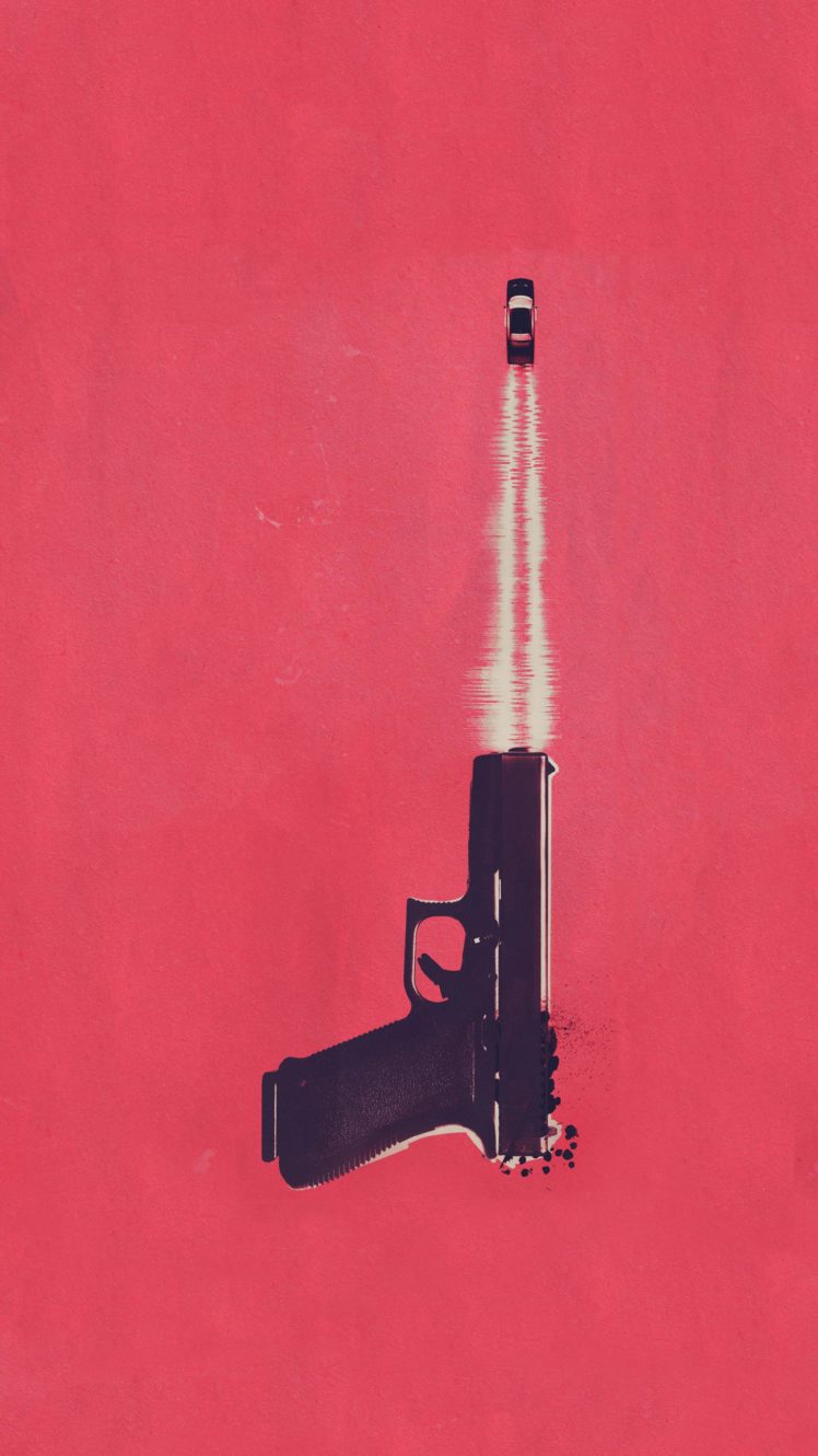 Edgar Wright, Movies, Baby Driver, Minimalism, Gun, Glock HD Wallpaper Desktop Background
