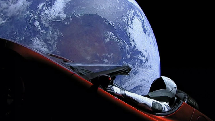 Starman, SpaceX, Tesla Roadster, Earth, Space, Car, Digital art HD Wallpaper Desktop Background