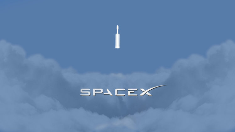 Elon Musk, Space, Spaceship, Minimalism, Clouds, Rocket, Logo, SpaceX, Falcon Heavy HD Wallpaper Desktop Background
