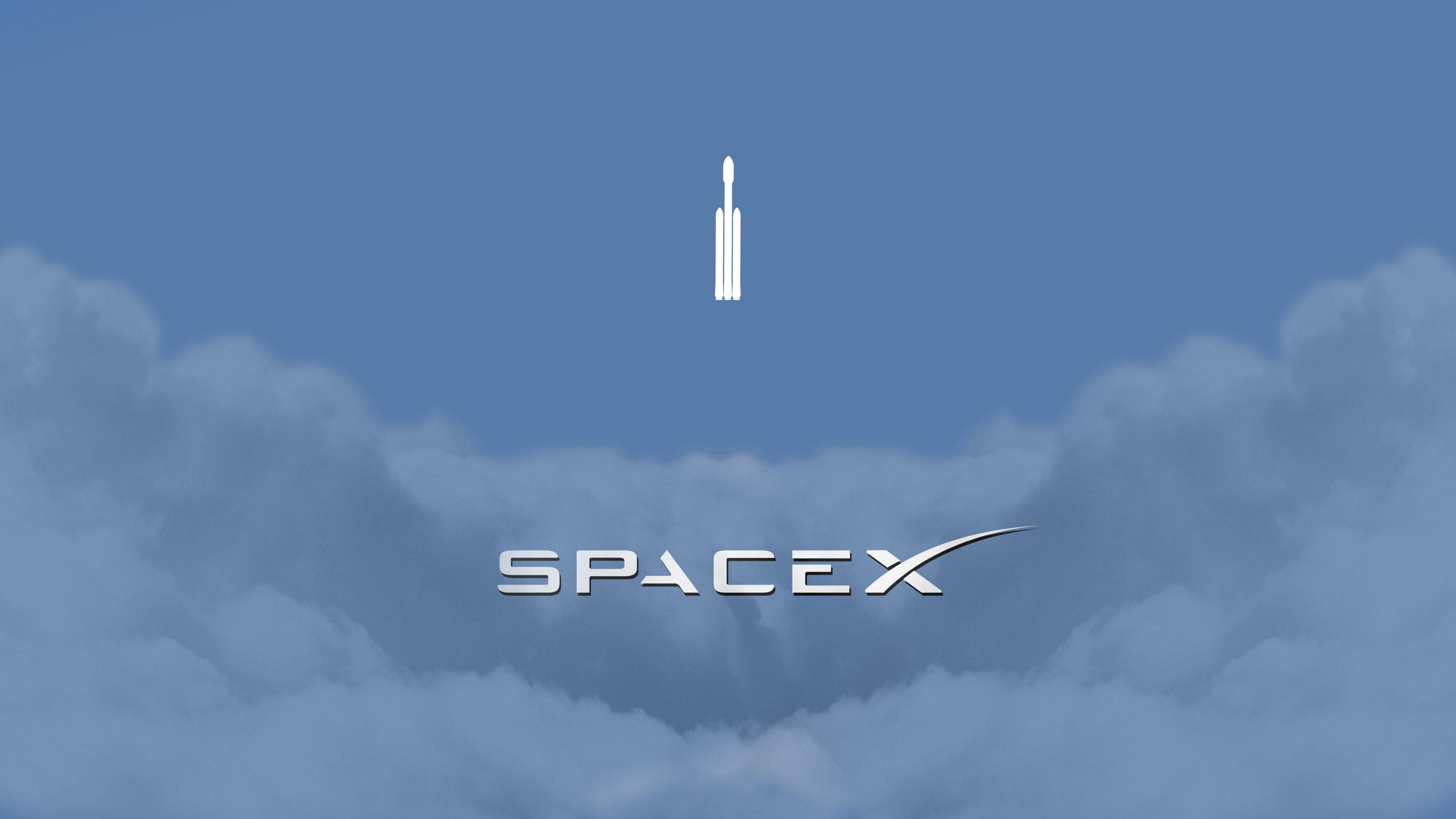 Elon Musk, Space, Spaceship, Minimalism, Clouds, Rocket, Logo, SpaceX,  Falcon Heavy Wallpapers HD / Desktop and Mobile Backgrounds