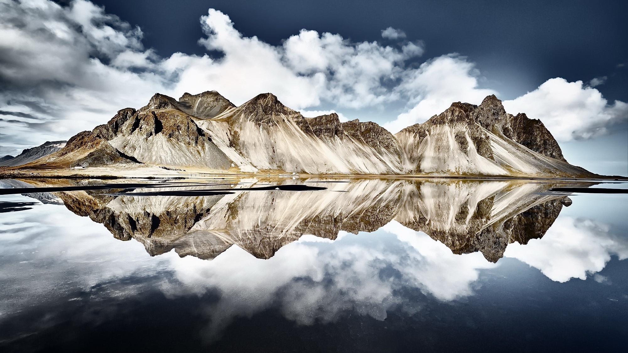 Iceland, Reflection, Mountains, Nature, Water Wallpaper