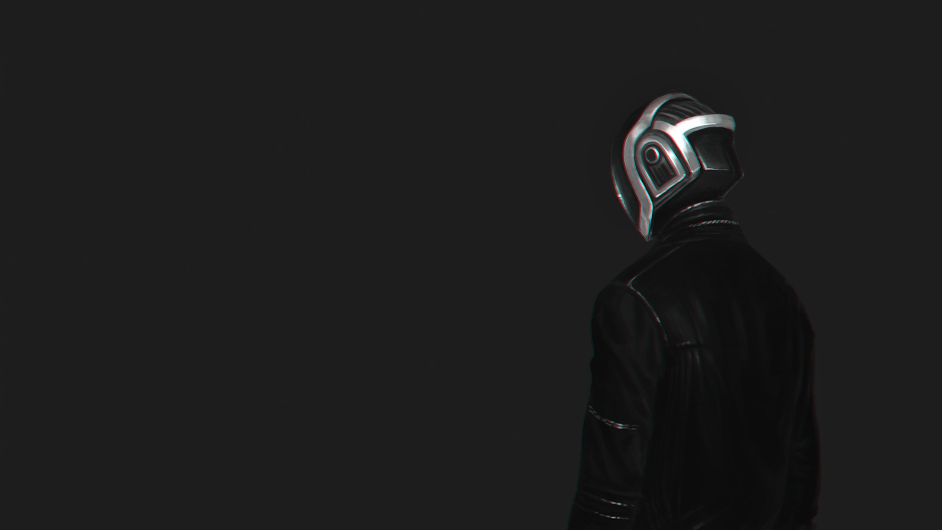 Guy Manuel de Homem Christo, Daft Punk, Chromatic aberration, Simple background, Jacket Wallpaper