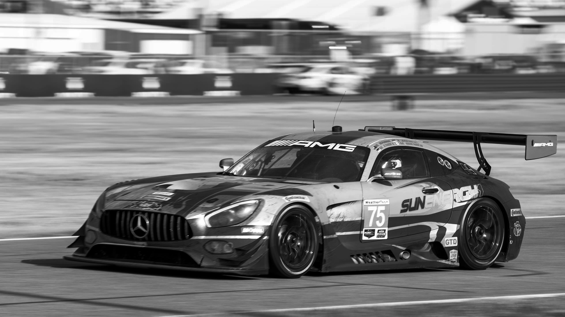race cars, Mercedes Benz, Monochrome Wallpaper
