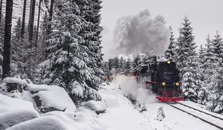 train, Vehicle, Steam Train, Winter, Harz HD Wallpaper Desktop Background