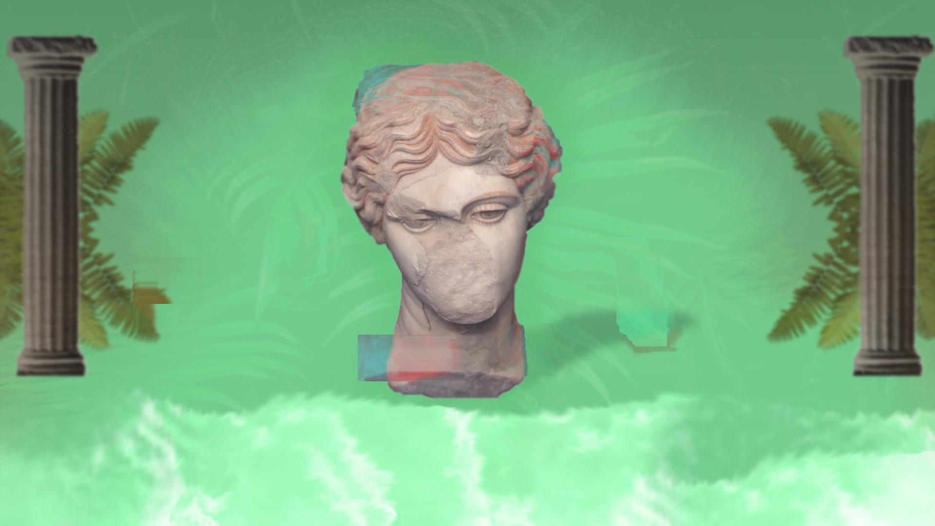 vaporwave, Statue Wallpaper