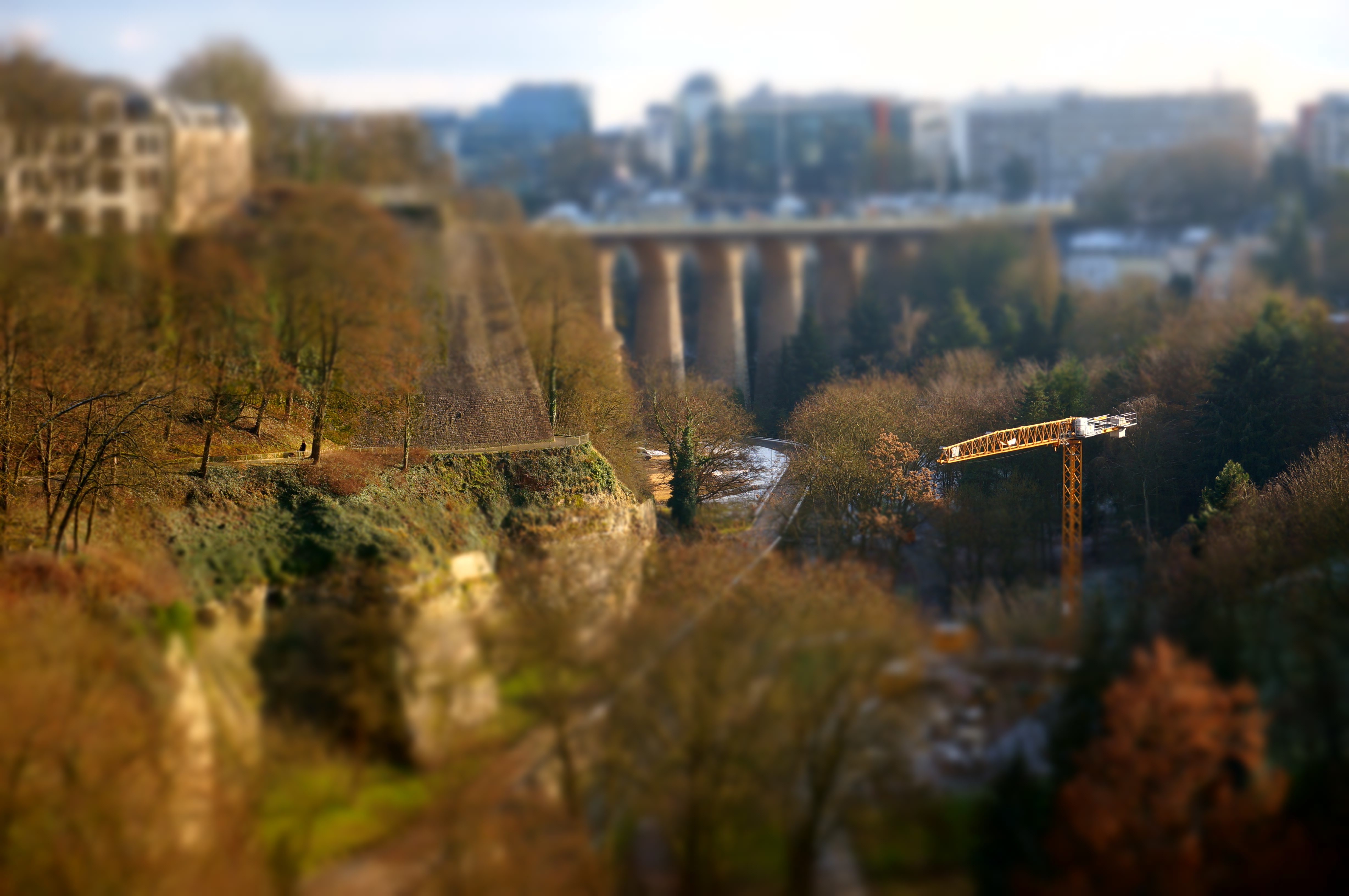Luxemburg, Landscape, Cityscape, Tilt shift Wallpaper