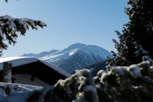 Paul Gilmore, Austria, Snow, Mountains, Snowy peak, Nature, Landscape, Far view, Sky, Trees, Pine trees