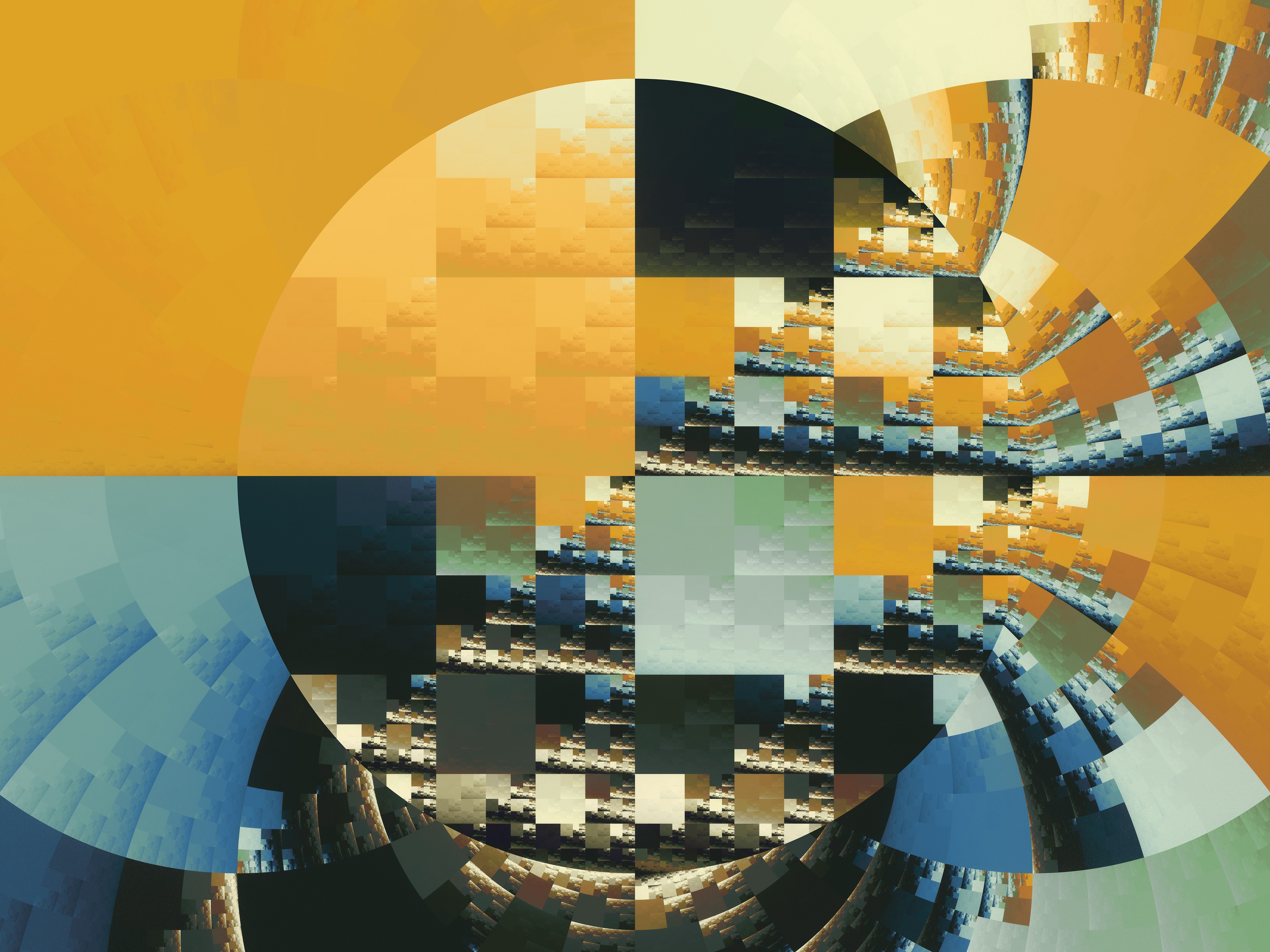 fractal, Digital art, Yellow, Circle Wallpaper