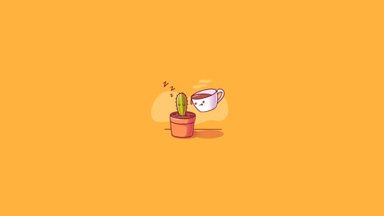illustration, Coffee, Cactus HD Wallpaper Desktop Background