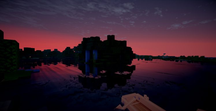 Minecraft, Sunset, Tug boats HD Wallpaper Desktop Background