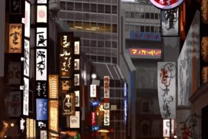 Christophe Vacher, Walking, Artwork, Asia, Japan, Tokyo, Photoshop, Street, Cityscape