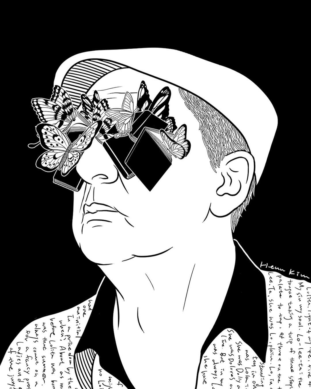 Vladimir Nabokov, Books, Butterfly, Monochrome Wallpaper