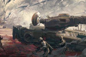 soldier, Digital art, Tank